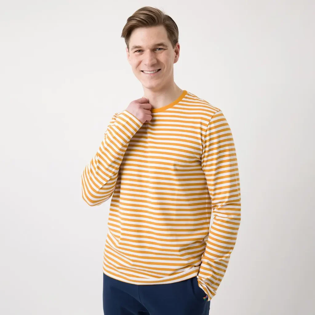 koszulka w paski musztardowa
